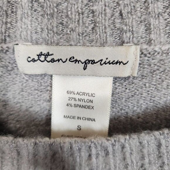 Cotton Emporium Asymmetric Colorblock Knit sweater in gray and mint - Size Small - Picture 4 of 5